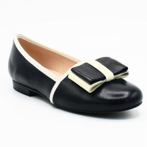 Brunella Women's Navy Flat Shoes with Tidy Bow